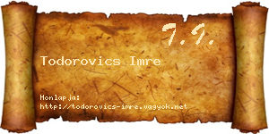 Todorovics Imre névjegykártya
