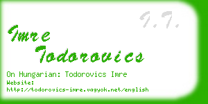 imre todorovics business card